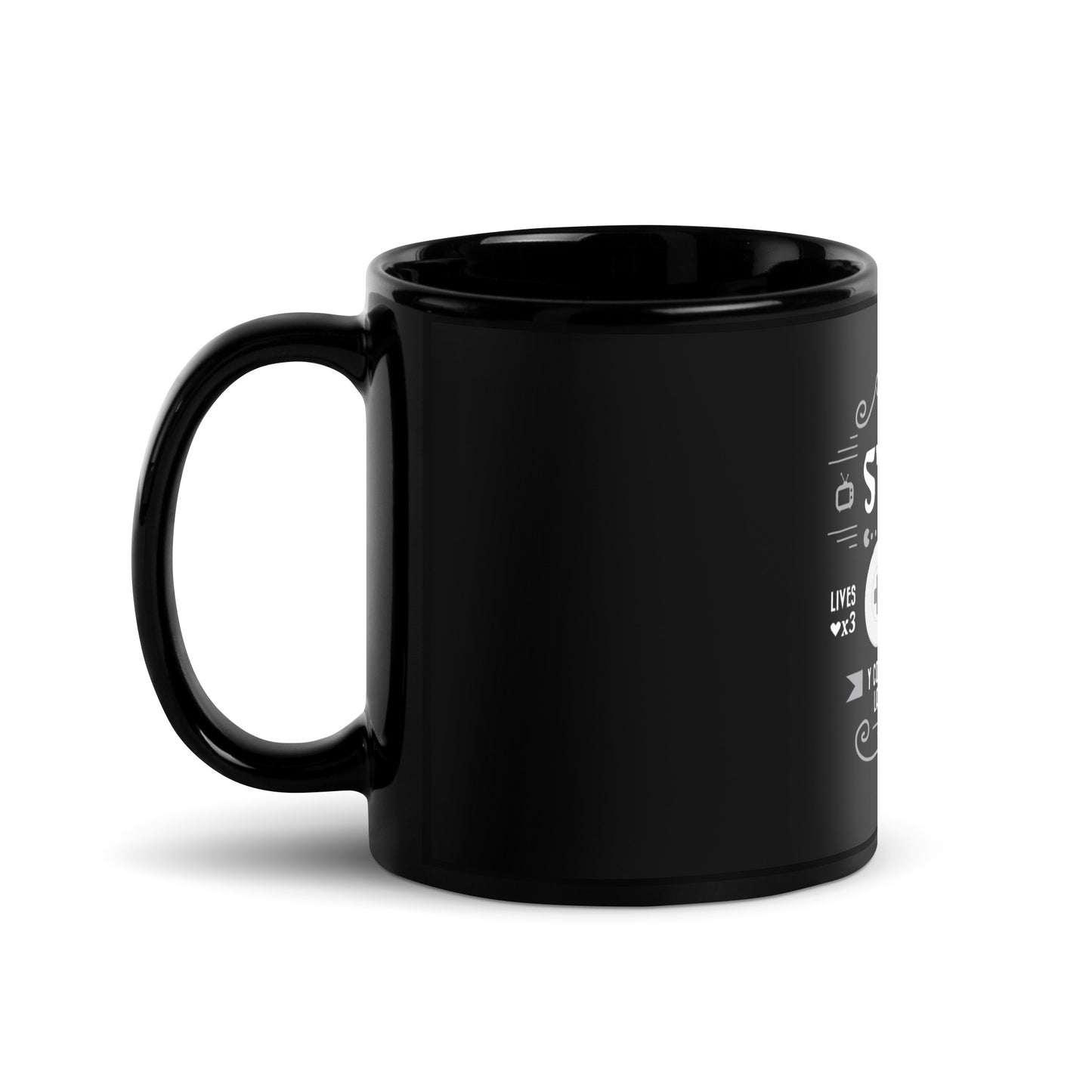 Taza negra brillante - PRESIONA START