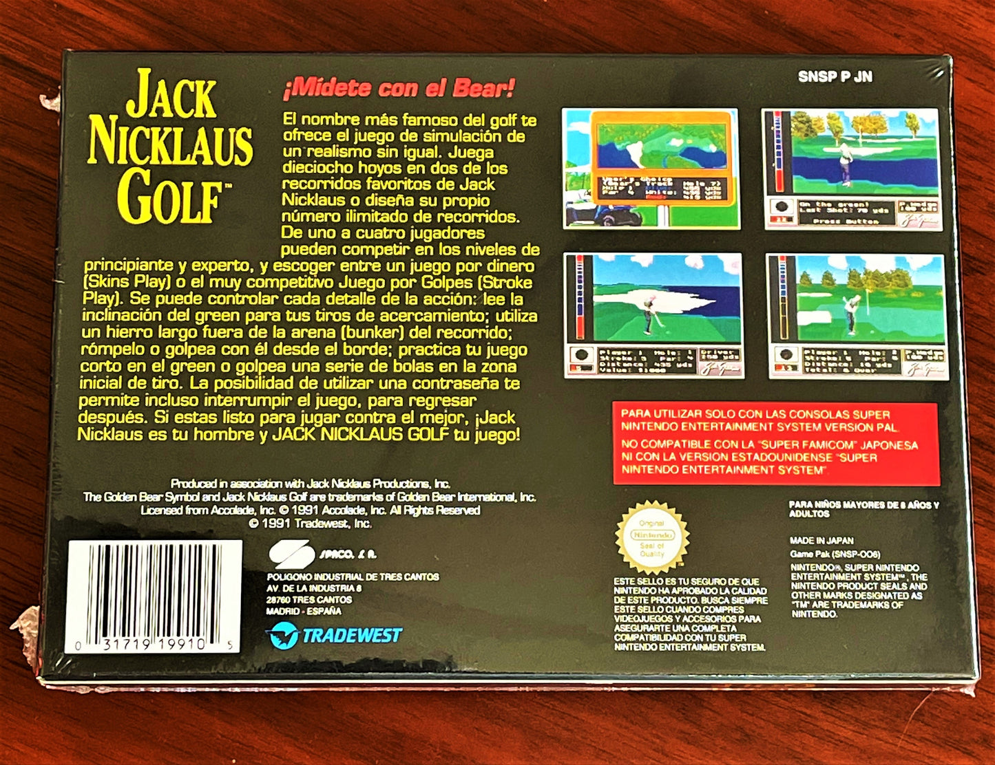 Caja de Coleccionista - SNES Jack Nicklau's Golf