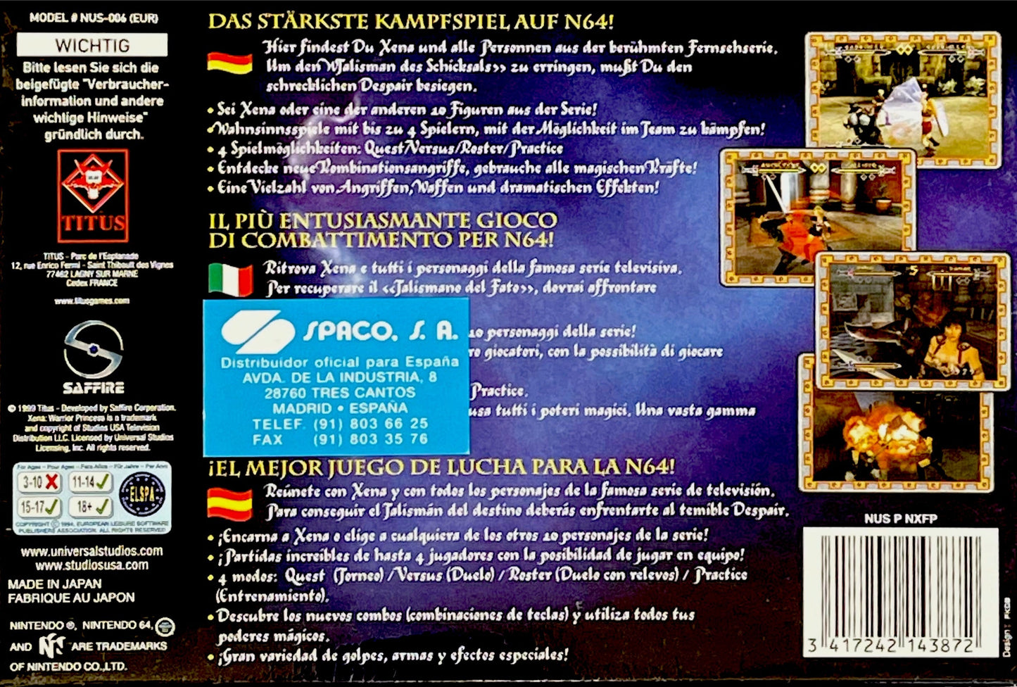Caja de Coleccionista - N64 Xena Warrior Princess - 6 unidades