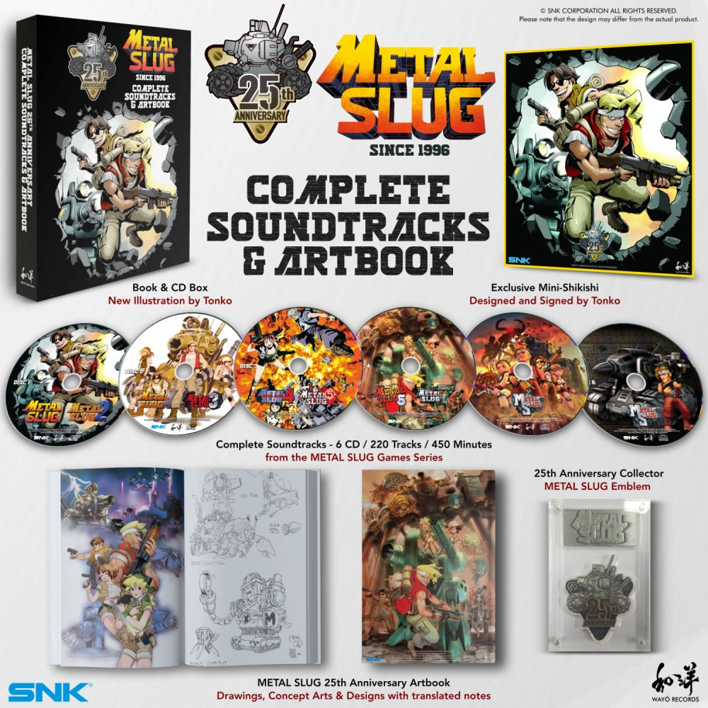 Metal Slug Banda Sonora Completa & Libro de Arte con Emblema edición limitada