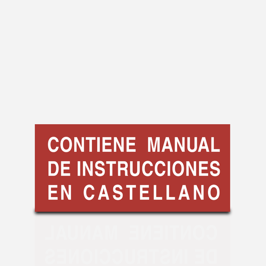 Pegatina SPACO Roja - Contiene Manual de Instrucciones en castellano