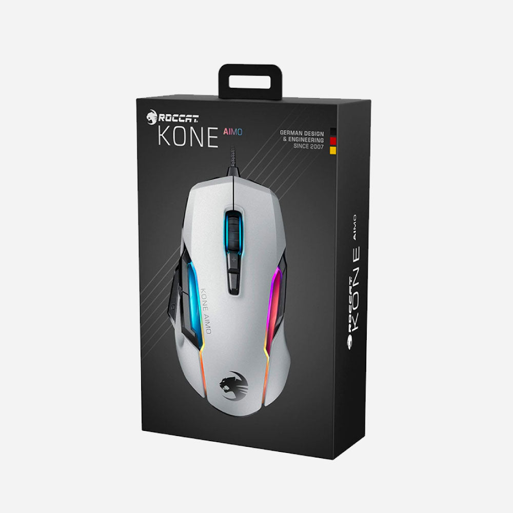 PC Roccat Kone AIMO Remastered Ratón Blanco