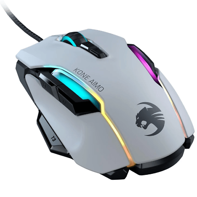 PC Roccat Kone AIMO Remastered Ratón Blanco