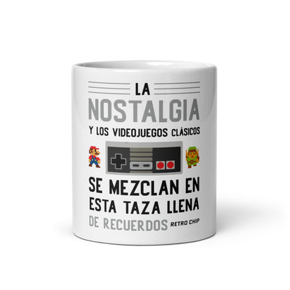 Taza blanca brillante - NOSTALGIA